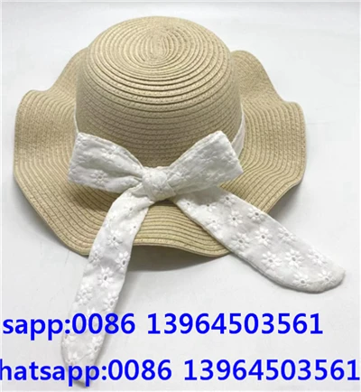 Lady Straw Bowknot paplūdimio kepurė