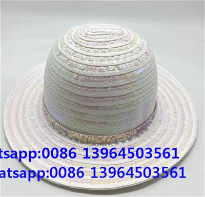 Sequin Deco balta moteriška kepurė