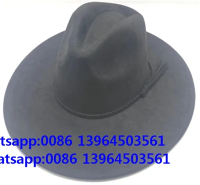 Rancher vilnos juoda kepurė Fedora Cowboy Hat