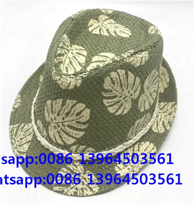 Kvėpuojanti Fedora kepurė su palmių lapais
