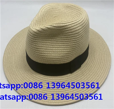 Įprasta šykšti popierinė šiaudinė kepurė Fedora viršutinė kepurė