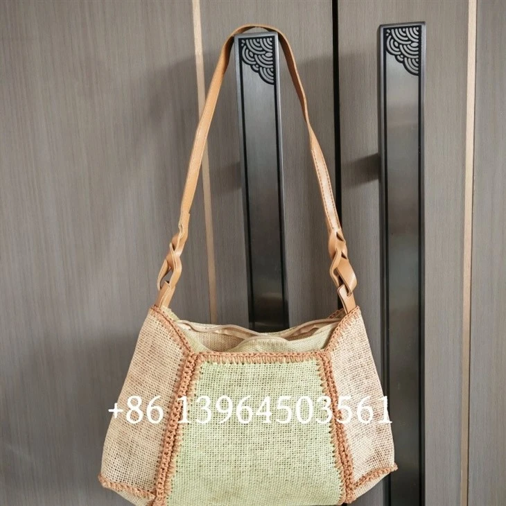 Colorful Handmade Nature Straw Shopping Bags