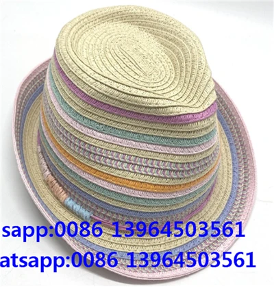 Daugiaspalvė Fedora šiaudinė kepurė moterims