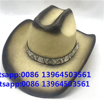 Juoda purškiama vyriška kepurė Fedora Cowboy Retro Cap