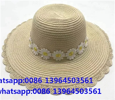 Daisy Ribbon plačiabrylė austinė popierinė šiaudinė moteriška kepurė