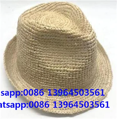 Rankomis austa nerta Fedora minkšta šiaudinė kepurė