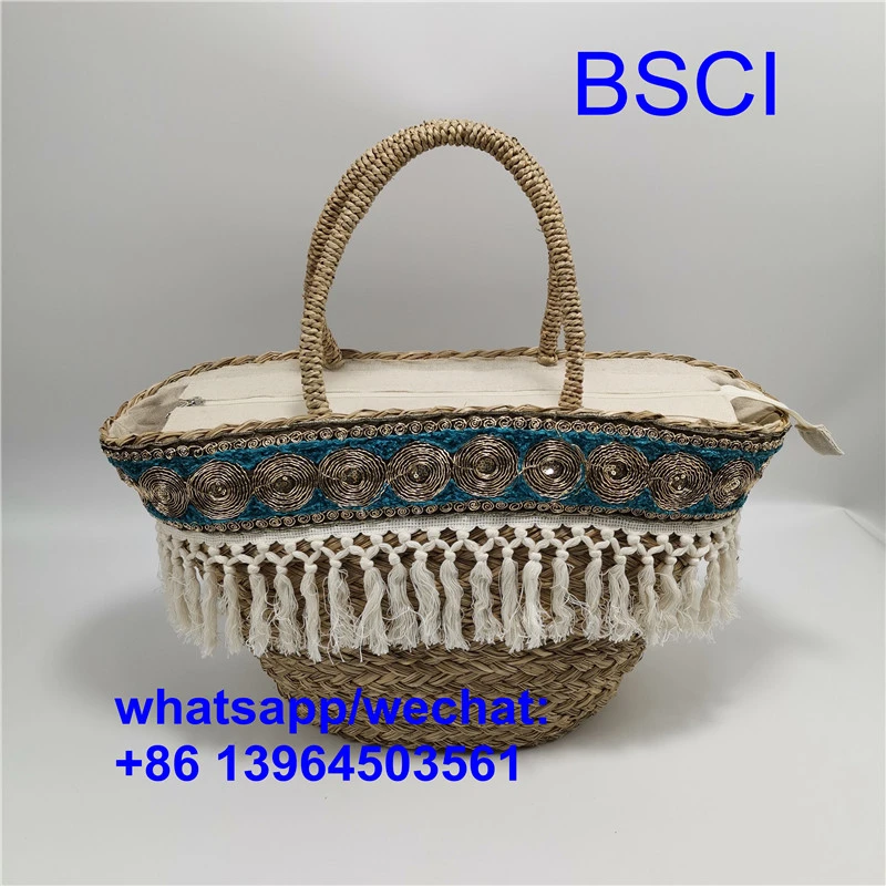 Moterys šiaudiniai paplūdimio krepšiai